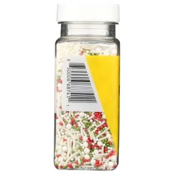 Jingle Pop! Natural Nonpareil Christmas Sprinkles by Supernatural, No Artificial Dyes, Soy Free, Gluten Free, Vegan, 3oz