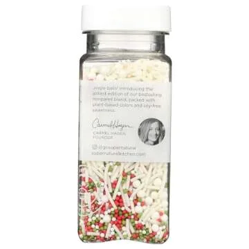 Jingle Pop! Natural Nonpareil Christmas Sprinkles by Supernatural, No Artificial Dyes, Soy Free, Gluten Free, Vegan, 3oz