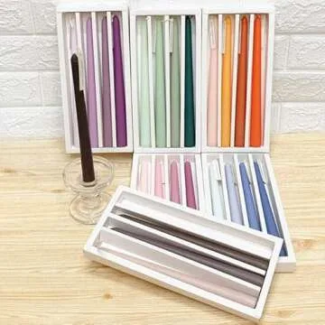 MGEZCOO Orange Taper Candles - Set of 4, Scented Elegance