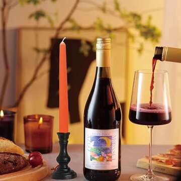 MGEZCOO Orange Taper Candles - Set of 4, Scented Elegance