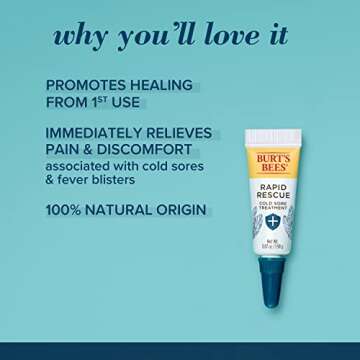 Burt's Bees Cold Sore Treatment and Medicated Lip Balm, College Back to School Dorm Essentials, With...