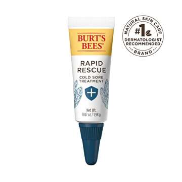 Burt's Bees Cold Sore Treatment and Medicated Lip Balm, College Back to School Dorm Essentials, With Menthol and Eucalyptus Oil, Natural Origin Skincare, 2 Tubes, 0.07 oz./0.15 oz.