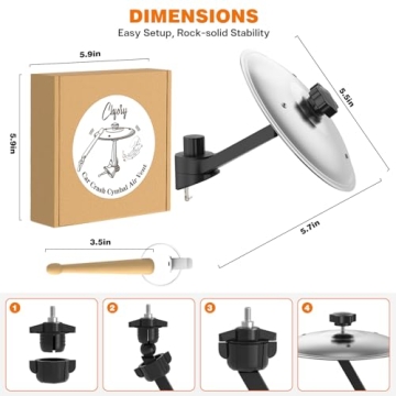 Car Cymbal Air Vent: Mini Drum Crash Cymbal Set with Stick, Fun Gadget for Musicians