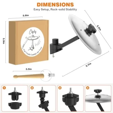 Car Cymbal Air Vent: Mini Drum Crash Cymbal Set with Stick, Fun Gadget for Musicians