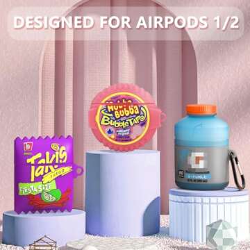Cute Case for Airpod 2/1 with Cleaner kit,3D Kawaii Silicone Airpod Case Cartoon Food Funny Protective Cover Accessories for Airpod 1&2 Gen Charging Case for Girls Boys[3Pack]