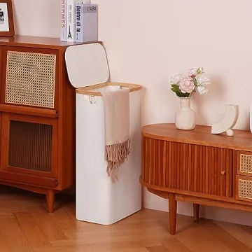 efluky Slim Laundry Basket with Lid for Narrow Spaces