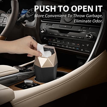OUDEW Car Trash Can with Stylish Lid - Compact & Leakproof