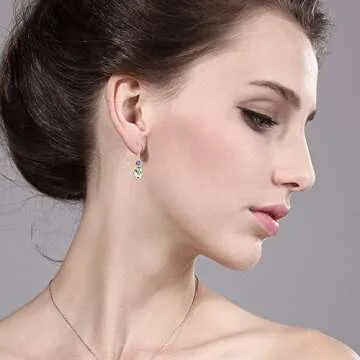 Elegant 14K Gold Prasiolite & Tanzanite Dangle Earrings