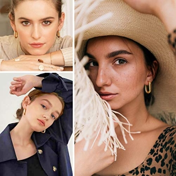 Stylish 18K Gold Plated Copper Geometric Earrings for Women