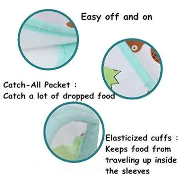 HaimoBurg Waterproof Long Sleeved Baby Bibs Set for Toddlers