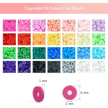 Velavior Friendship Bracelet Kit with 28 Colors of Clay Beads