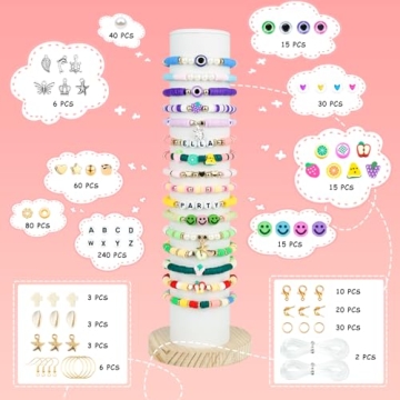 Velavior Friendship Bracelet Kit with 28 Colors of Clay Beads