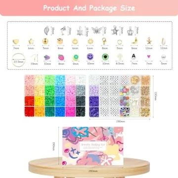 Velavior Friendship Bracelet Kit with 28 Colors of Clay Beads