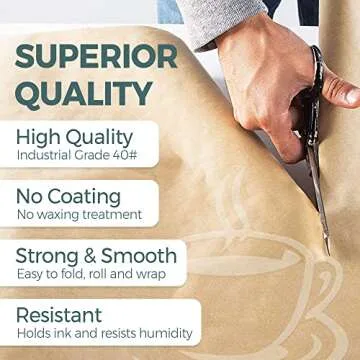 Note Card Cafe - Kraft Paper Roll, Wrapping Paper Roll, 30” x 1200” Paper Roll, Packing Paper Sheets, Brown, Jumbo Roll