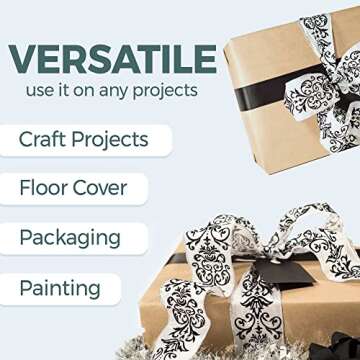 Note Card Cafe - Kraft Paper Roll, Wrapping Paper Roll, 30” x 1200” Paper Roll, Packing Paper Sheets, Brown, Jumbo Roll