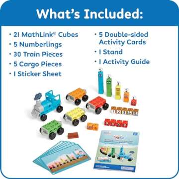 hand2mind Numberblocks Express Train MathLink Cubes Activity Set, Preschool Learning Activities, Tra...