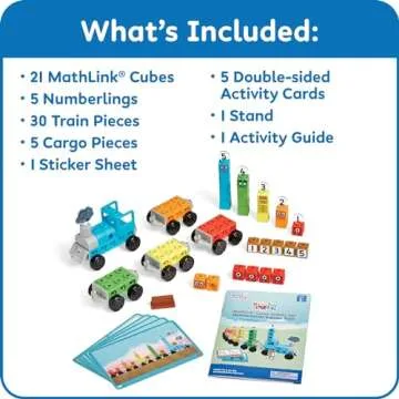 hand2mind Numberblocks Express Train MathLink Cubes Activity Set, Preschool Learning Activities, Tra...