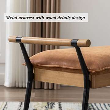 DUOMAY 2465 Modern Ottoman Bench with Arms