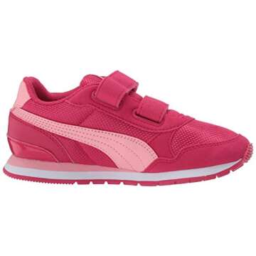 PUMA girls St Runner 2 Hook and Loop Sneaker, Bright Rose-peony-puma White, 10 Toddler US
