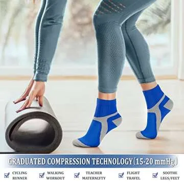 CHARMKING Graduated Compression Socks for Women & Men Circulation 15-20 mmHg is Best for Athletic, Running, Flight Travel, Pregnant, Cycling (Multi 04,S/M)