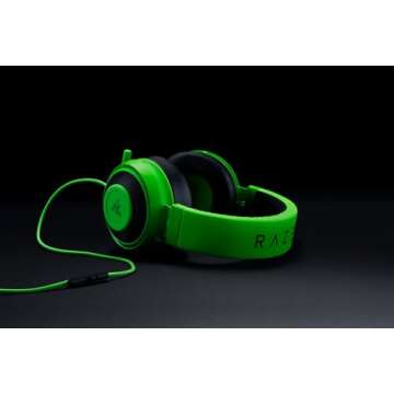 Razer Kraken Pro V2 Analog Gaming Headset with Retractable Microphone for PC, Xbox One and PlayStation 4, Green