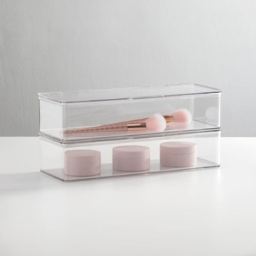 mDesign Stackable Makeup Organizer for Easy Storage