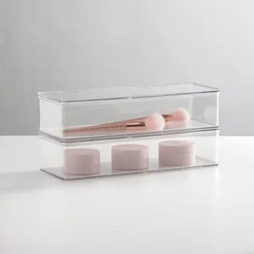 mDesign Stackable Makeup Organizer for Easy Storage