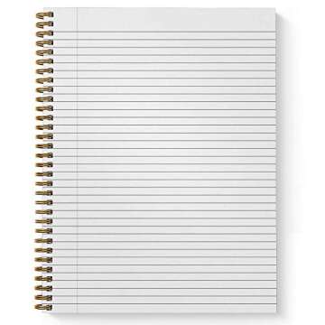 Softcover Abundant Greenery 8.5" x 11" Spiral Notebook/Journal, 120 College Ruled Pages, Durable Gloss Laminated Cover, Gold Wire-o Spiral. Made in the USA