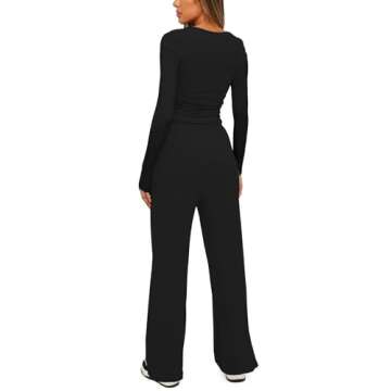 Darong Women's Black Tracksuit Set for Fall Outfits
