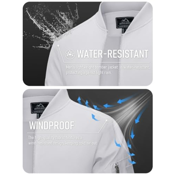 MAGCOMSEN Lightweight Windbreaker Bomber Jacket for Men