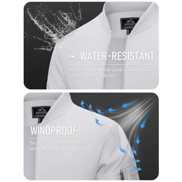 MAGCOMSEN Lightweight Windbreaker Bomber Jacket for Men