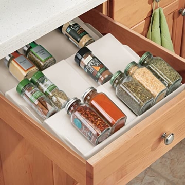 mDesign Expandable Plastic Spice Rack Drawer Organizer