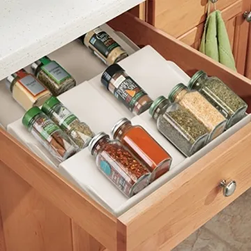 mDesign Expandable Plastic Spice Rack Drawer Organizer