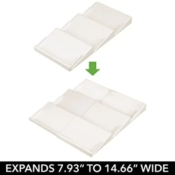mDesign Expandable Plastic Spice Rack Drawer Organizer