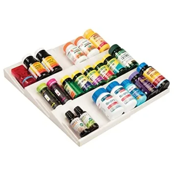 mDesign Expandable Plastic Spice Rack Drawer Organizer