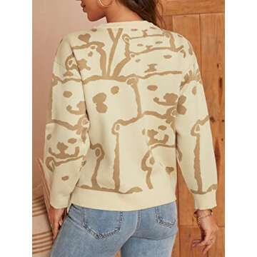 Eteviolet Womens Y2K Sweater Kawaii Vintage Long Sleeve Knit Oversized Pullover Jumper Cute Sweaters