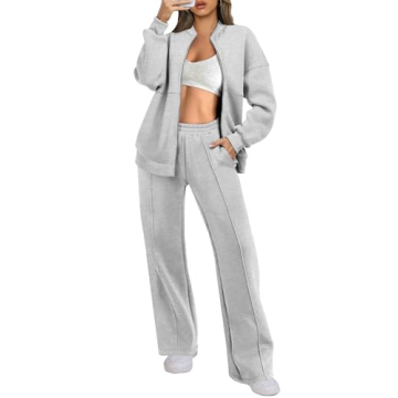 ANRABESS Women 2 Piece Outfits Lounge Set - Cozy Oversized Sweat Set for Winter