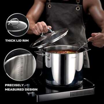 Ciwete 11-PC Stainless Steel Cookware Set - Oven & Dishwasher Safe