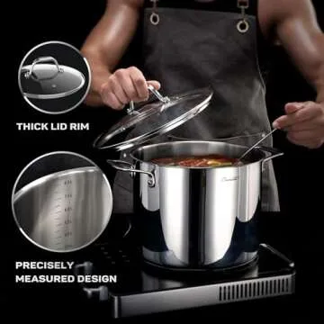 Ciwete 11-PC Stainless Steel Cookware Set - Oven & Dishwasher Safe