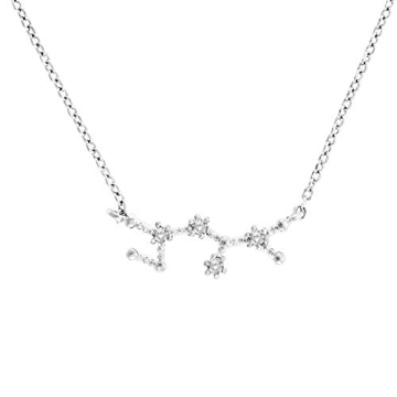 PAVOI 14K White Gold Plated Astrology Constellation Horoscope Zodiac Necklace 16-18" - Sagittarius