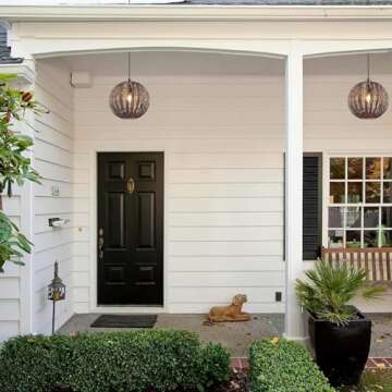 Wicker Pendant Light Brown Rattan Light Fixture Woven Pendant Light Basket Lamp Shade Light Fixtures Ceiling Light Hanging for Patio Hallway Kitchen Island Bedroom Dining Room(Led Bulb Incl.)