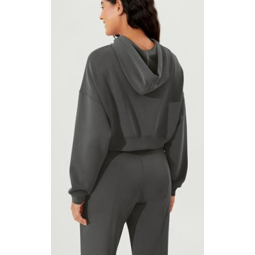ODODOS Women's Soft Cropped Hoodie with Pockets