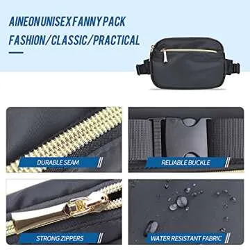 Fanny Packs for Women Men Fashion Plus Size Waist Pack Belt Bag Fanny Pack for Girls Boys with 5 Pockets Adjustable Belt, Cute Bum Bag Hip Bags for Travel Disney Running