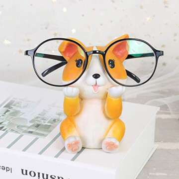 Charming WAWICE Eyeglass Holder Corgi Design for Home Decor