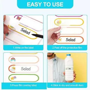 Waterproof Name Labels for Daycare - Name Stickers for Kids Stuff & School Supplies - Write on Baby Bottle Cup Labels - Dishwasher Safe - Pack of 120.