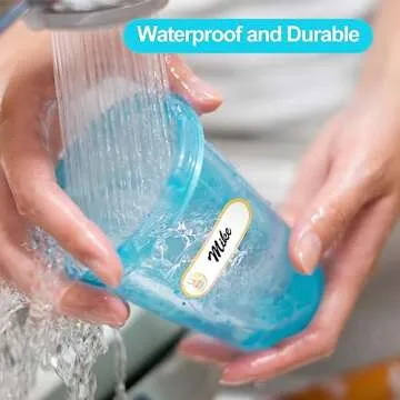 Waterproof Name Labels for Daycare - Name Stickers for Kids Stuff & School Supplies - Write on Baby Bottle Cup Labels - Dishwasher Safe - Pack of 120.