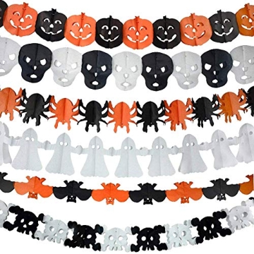 Halloween Paper Chain Garland - 6Pcs Decorative Props
