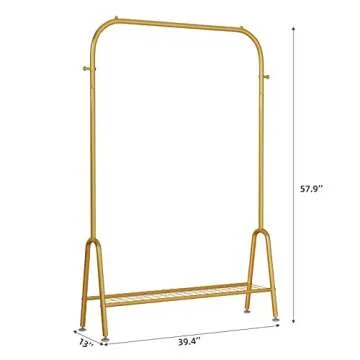 Gold Heavy Duty Clothing Rack for Home Use and Retail Storage