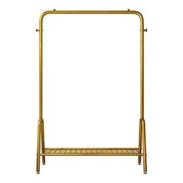 Gold Heavy Duty Clothing Rack for Home Use and Retail Storage