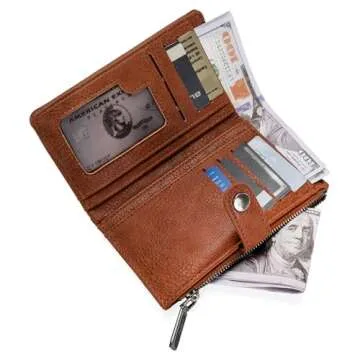 Wrangler Wallet for Women Cow Print Bifold Wallet Women's Wallets, Card Cases & Money Organizers Women Credit Card Wallet Brown Wallets for Women Female Cash Wallet with ID Window